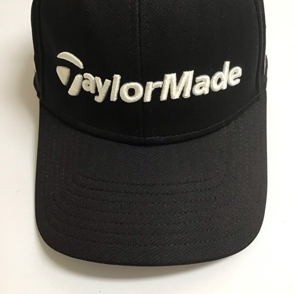 TaylorMade Golf Hat White Black M1 TP5 Hook Loop Strap Back Tour Cap Embroidery - Picture 1 of 11